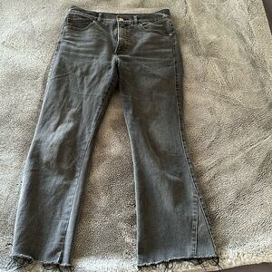 Express cropped flare jeans black wash